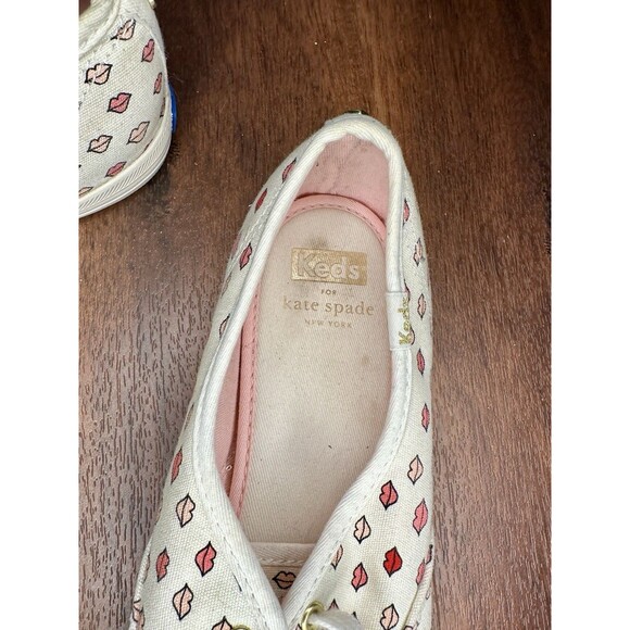 Keds for Kate Spade Lips Pink Red Pattern Sneakers Size 8.5 GUC! - Picture 4 of 7